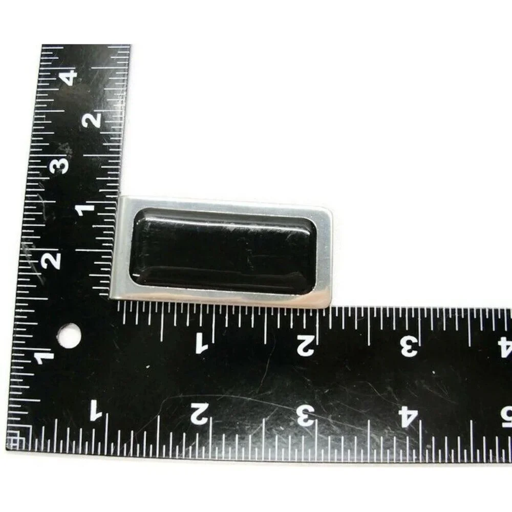 Money Clip Stainless Steel Black Plain Wallet Credit Card Cash ID Holder Silver